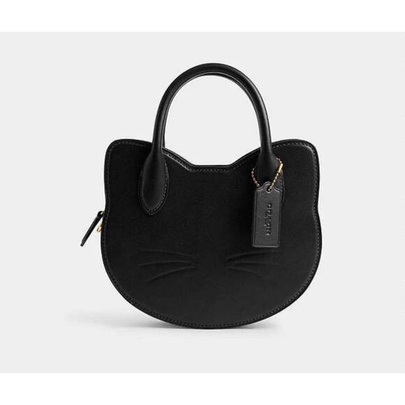 Coach Halloween Collection Cat Bag in Brass/Black Glove Tanned Leather NWT - Picture 1 of 7